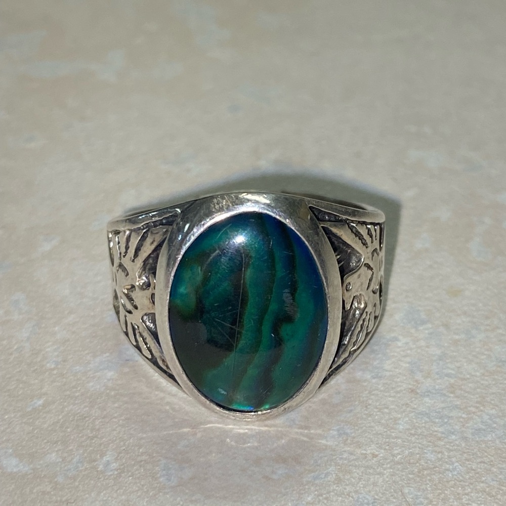 WM Navajo Sterling paua abalone she’ll thunderbird arrowhead